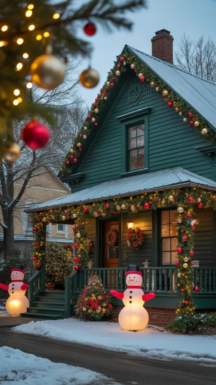 Forest Green Victorian Wrapped in Twinkling Christmas Magic