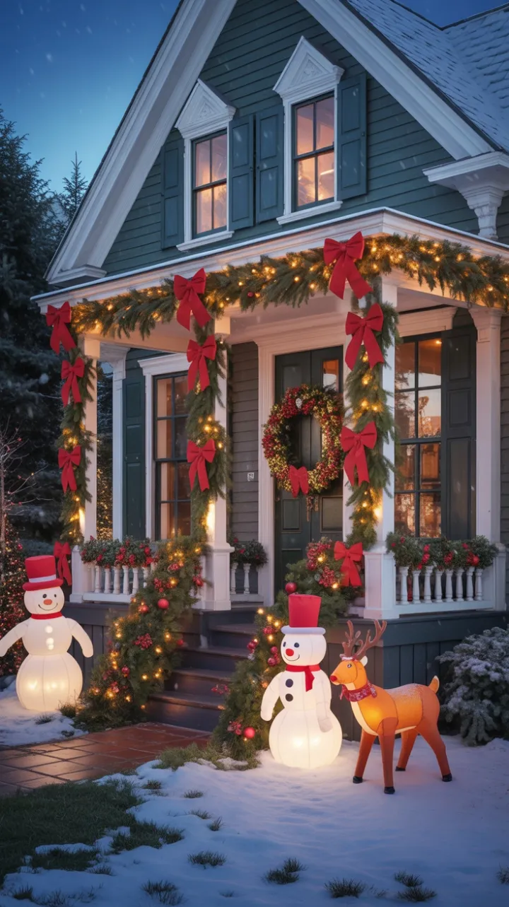 Victorian Christmas Glow at Dusk