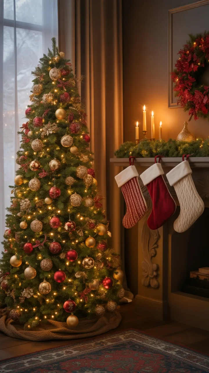A Cozy Christmas Hearth of Heirloom Lights and Velvet Nights