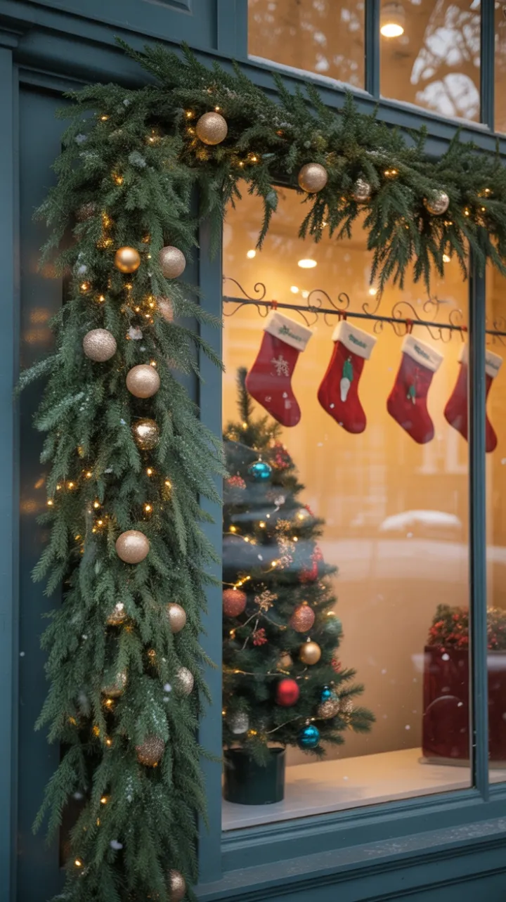 Snow-Kissed Window of Holiday Warmth