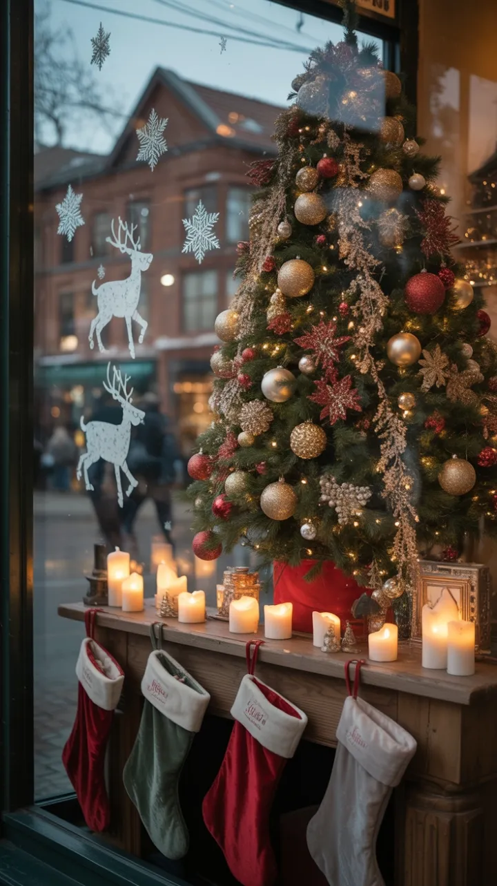 Twilight Boutique Window of Golden Holiday Magic