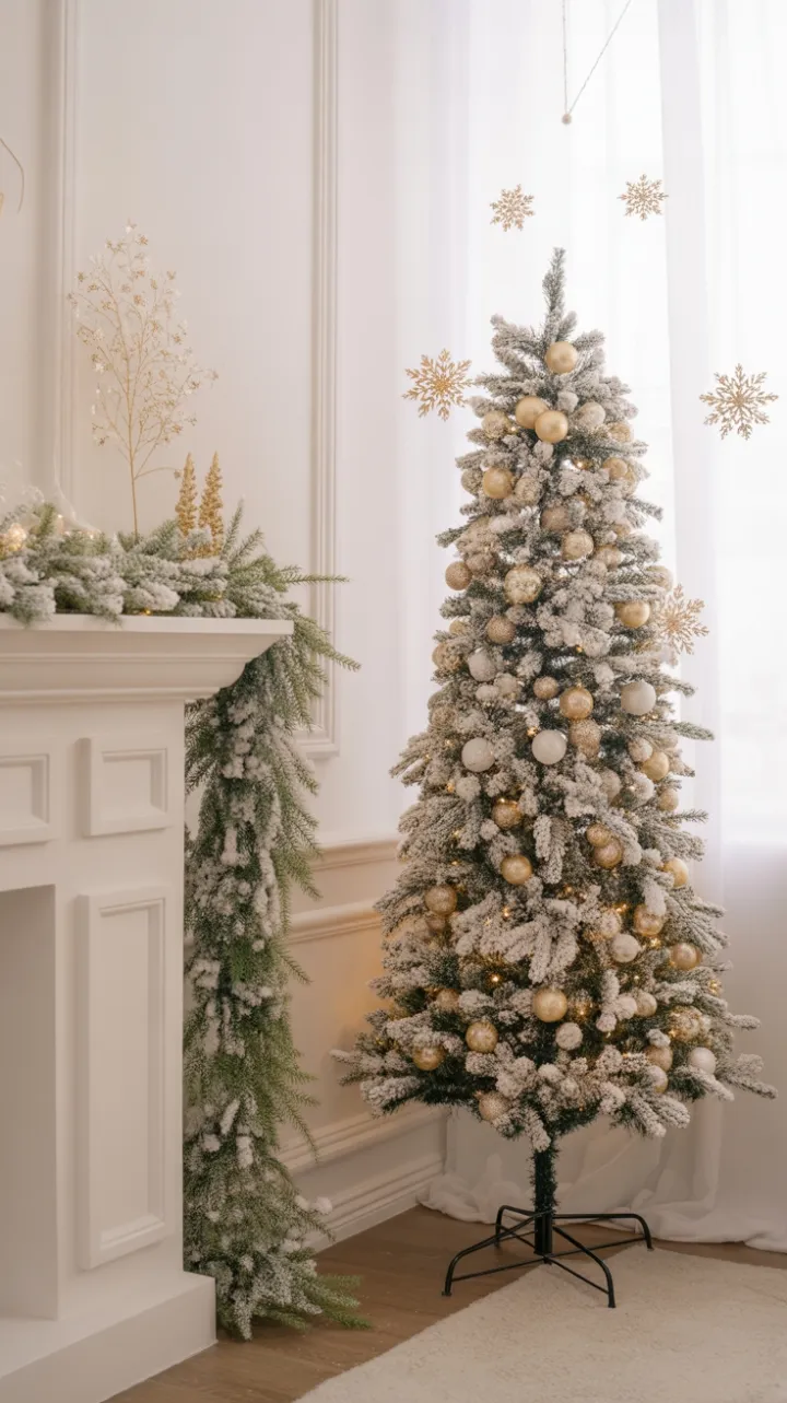 Snow-Kissed Elegance of a Golden Christmas