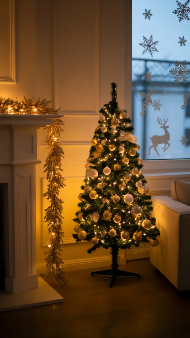 Elegant Gold-and-White Christmas for a Cozy Apartment