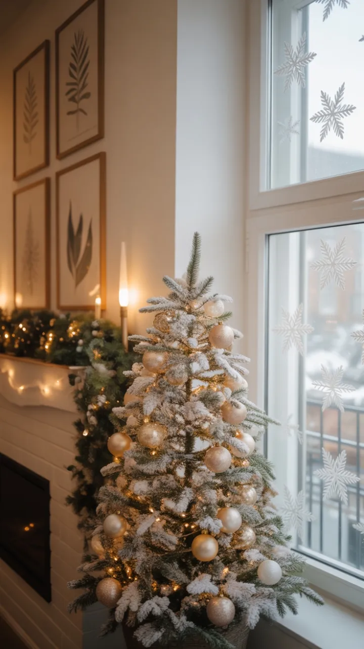 Snow-Kissed Elegance in a Cozy Christmas Apartment