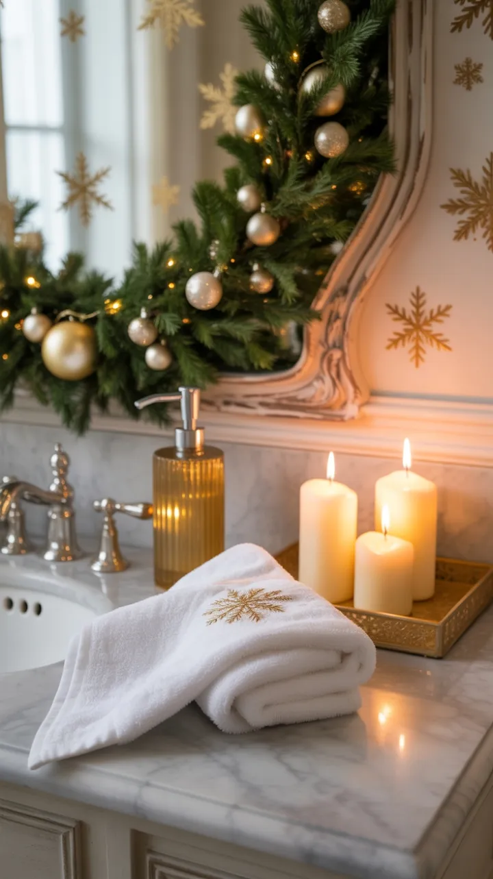Luxe Holiday Bath of Gold and Evergreens