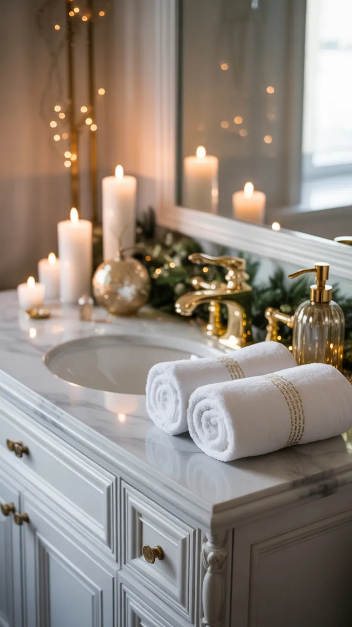 Gilded Calm on a Pristine Marble Vanity