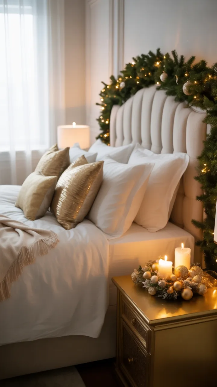 Gilded Christmas Retreat in a Serene Luxury Bedroom