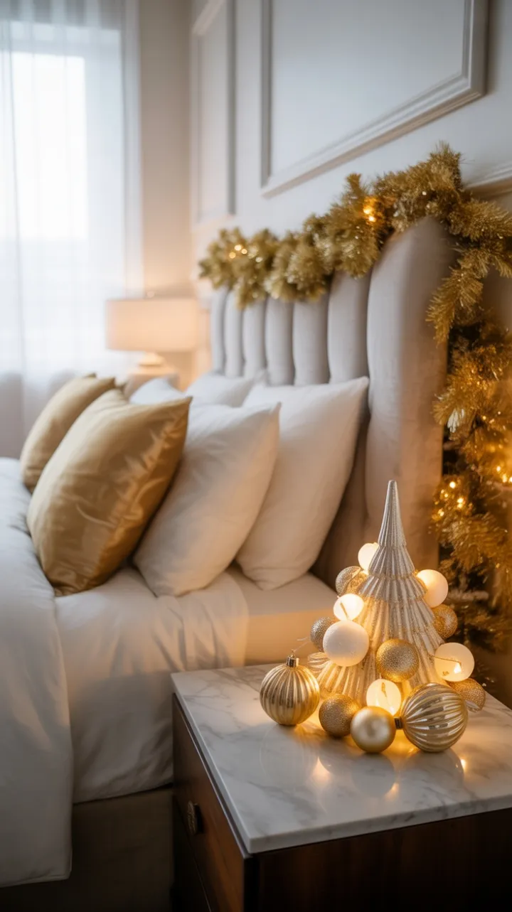 Gilded Calm in a Luxe Christmas Bedroom