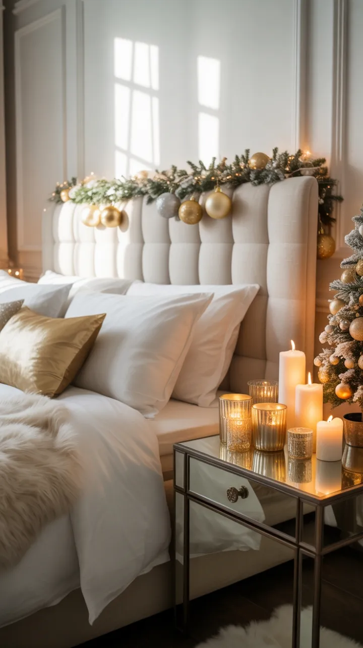 Opulent Christmas Bedroom Draped in Gold and Fur