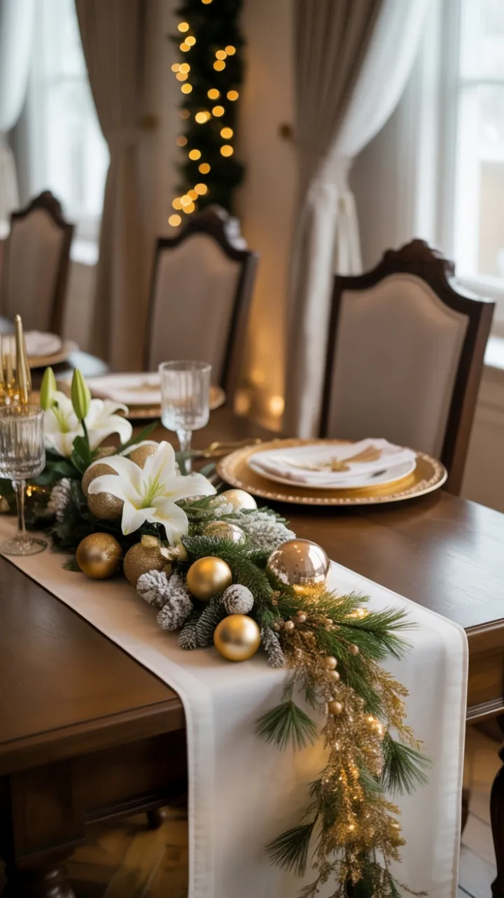 Classic Christmas Elegance in White and Gold
