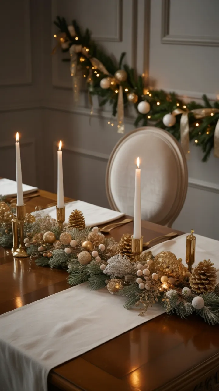 Gilded Christmas Table in Warm Candlelight