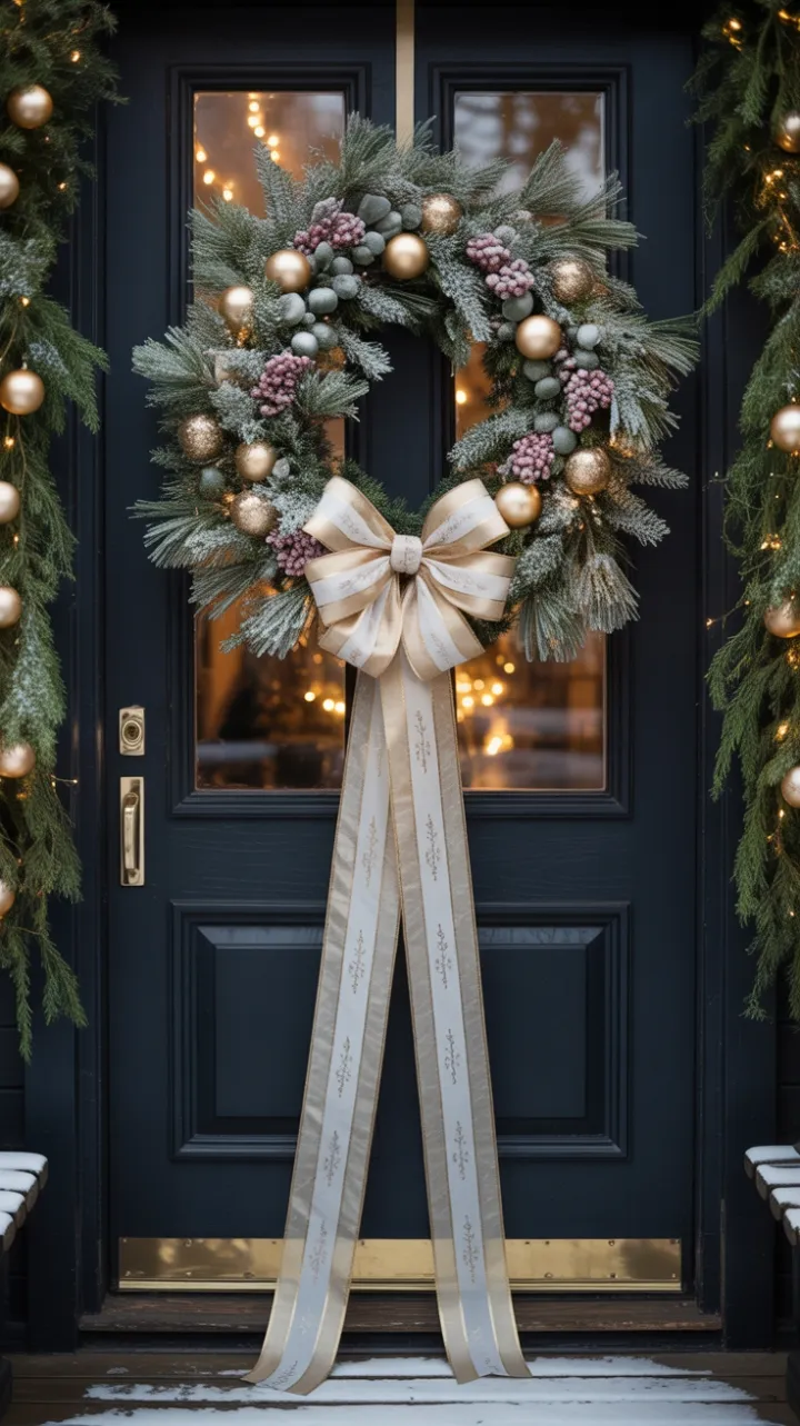 Warm Glow Behind a Golden Holiday Welcome