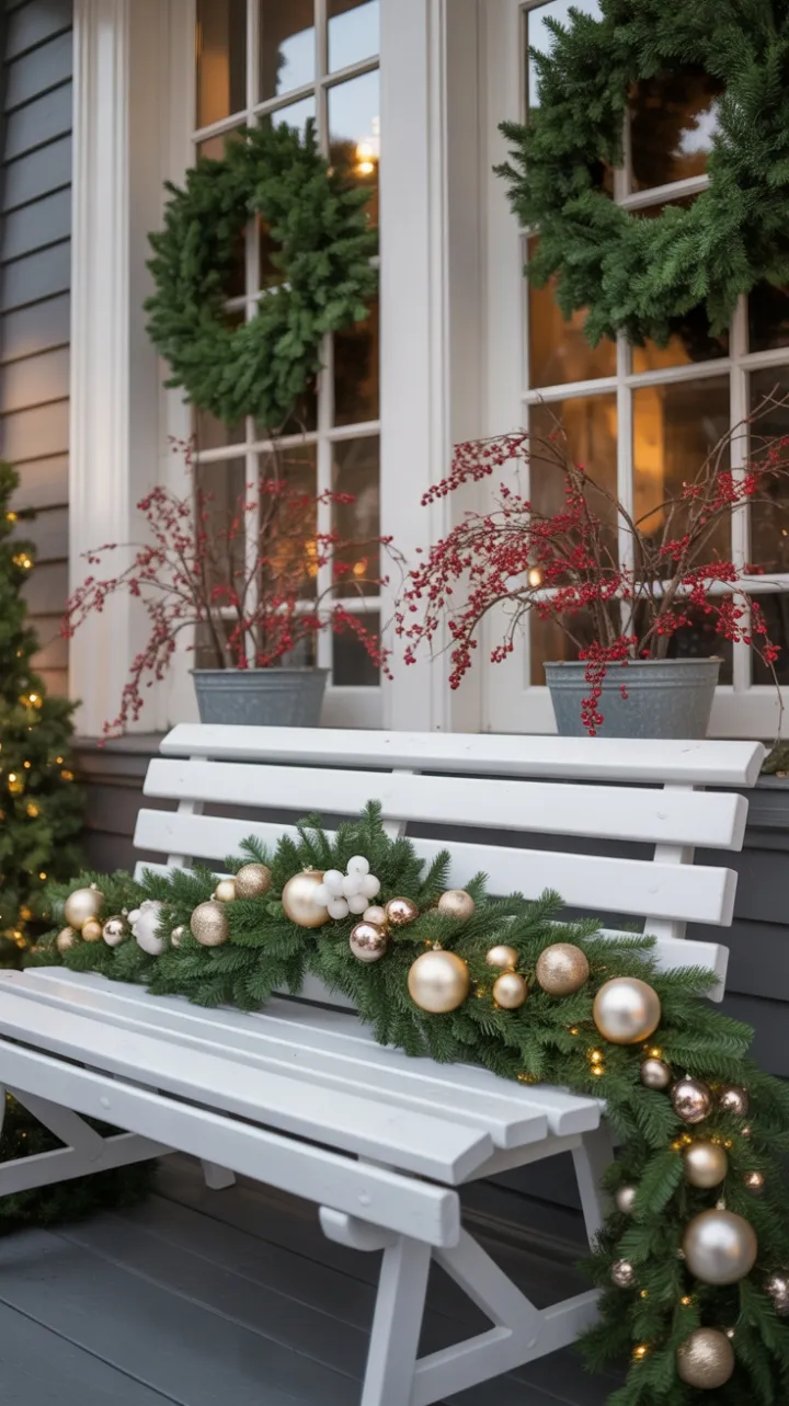 Porch of Golden Garlands and Winterberry Cheer