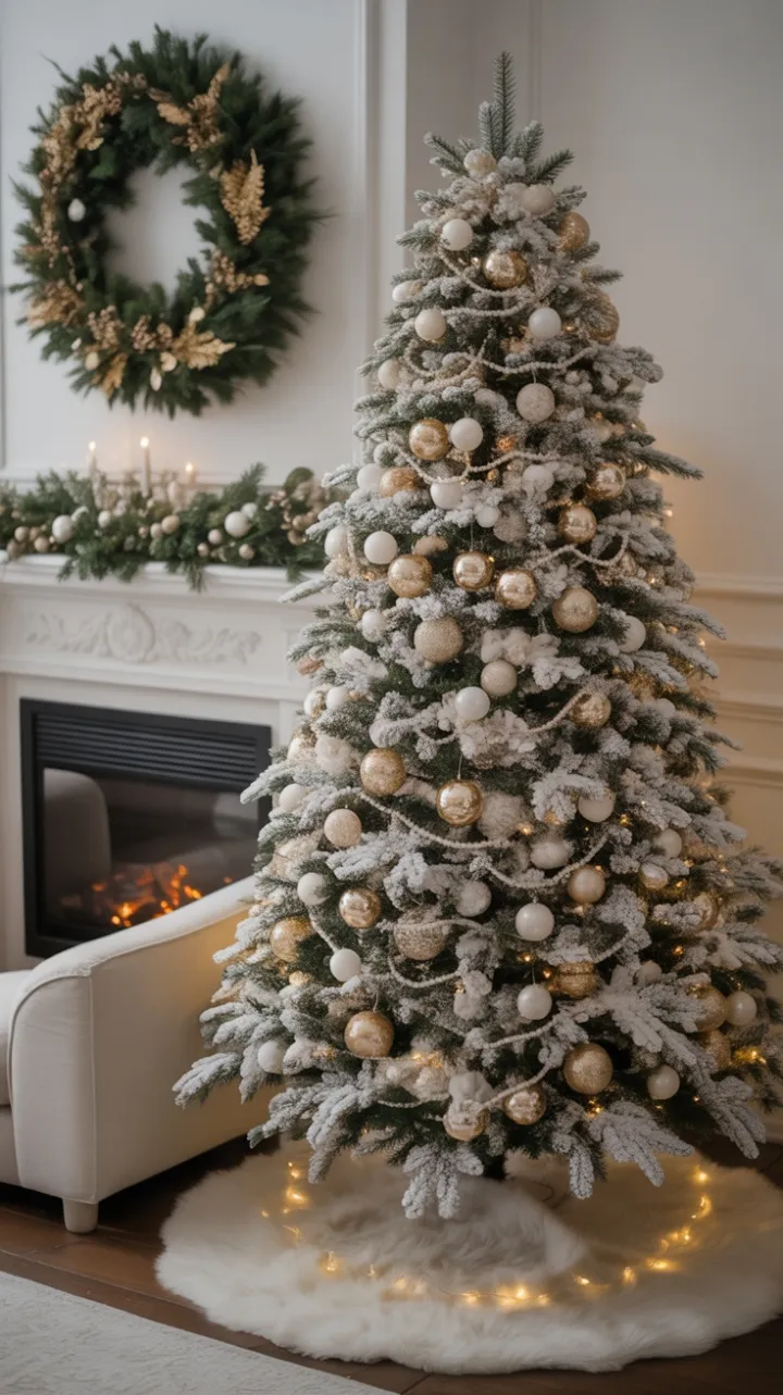 Gilded Winter Glow in an Elegant Christmas Living Room