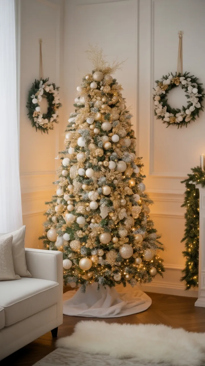 Classic Christmas Elegance in Gold and White