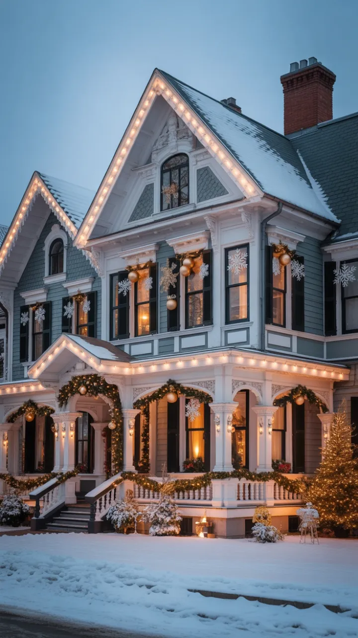 Gilded Victorian Christmas Beneath Fresh Snow