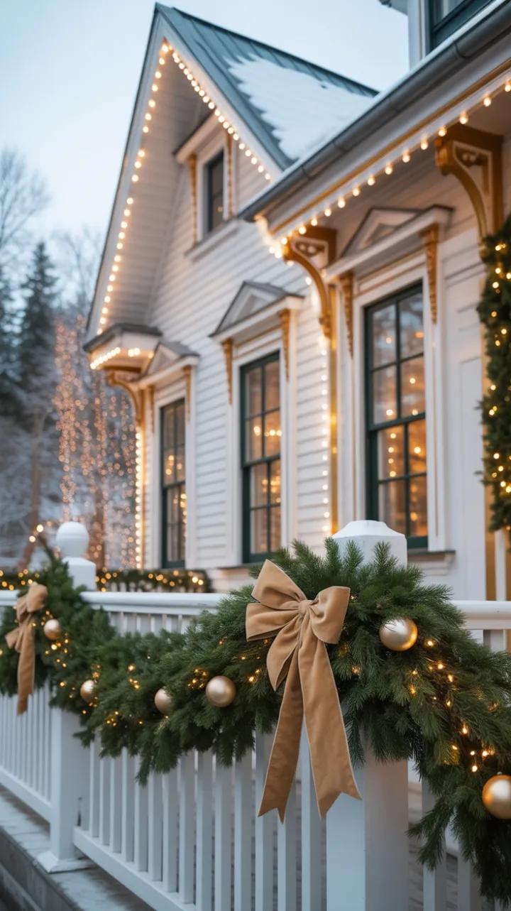 Gilded Victorian Christmas with Velvet Bows and Snow-Kissed Lights