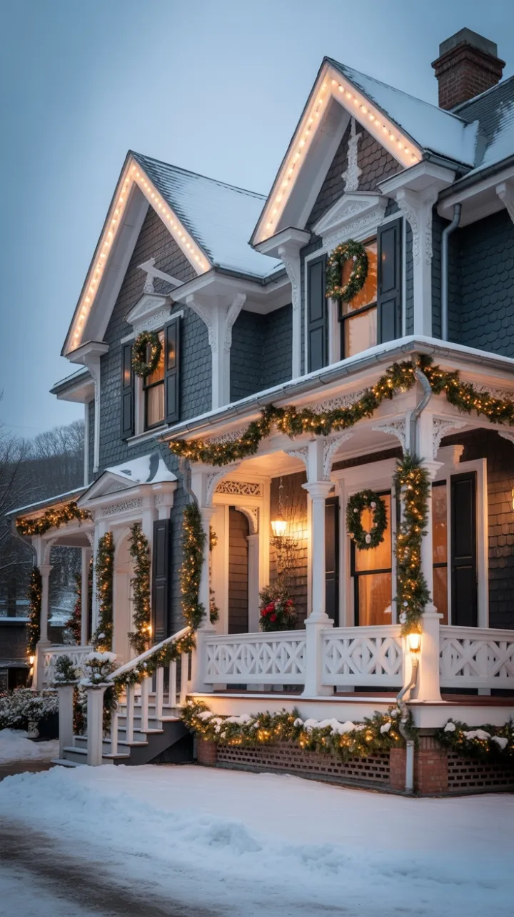 Snow-Kissed Victorian Christmas in White and Gold
