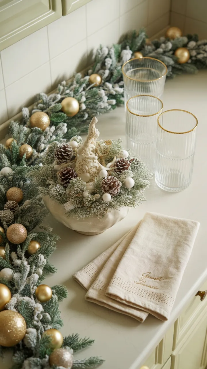 Gilded Winter Countertop Elegance