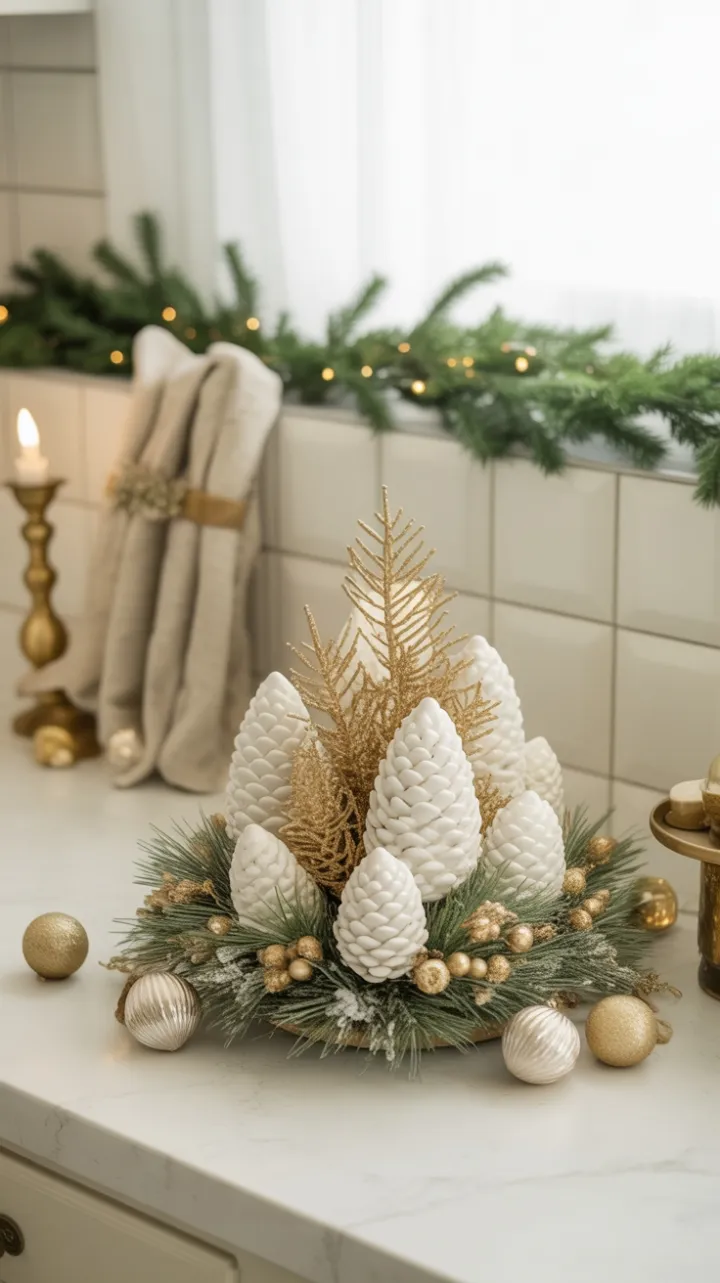 Gilded Holiday Elegance on the Kitchen Countertop
