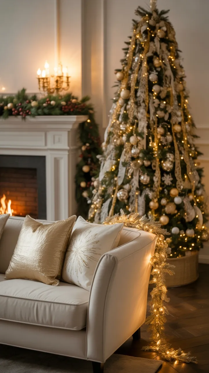 A Golden Christmas Haven of Cozy Elegance