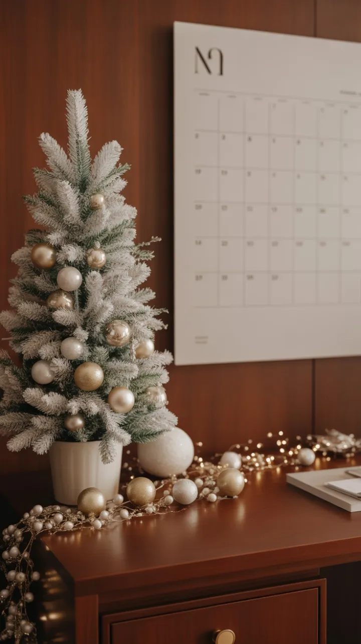 Mahogany Holiday Elegance with Gold and Pearl Accents