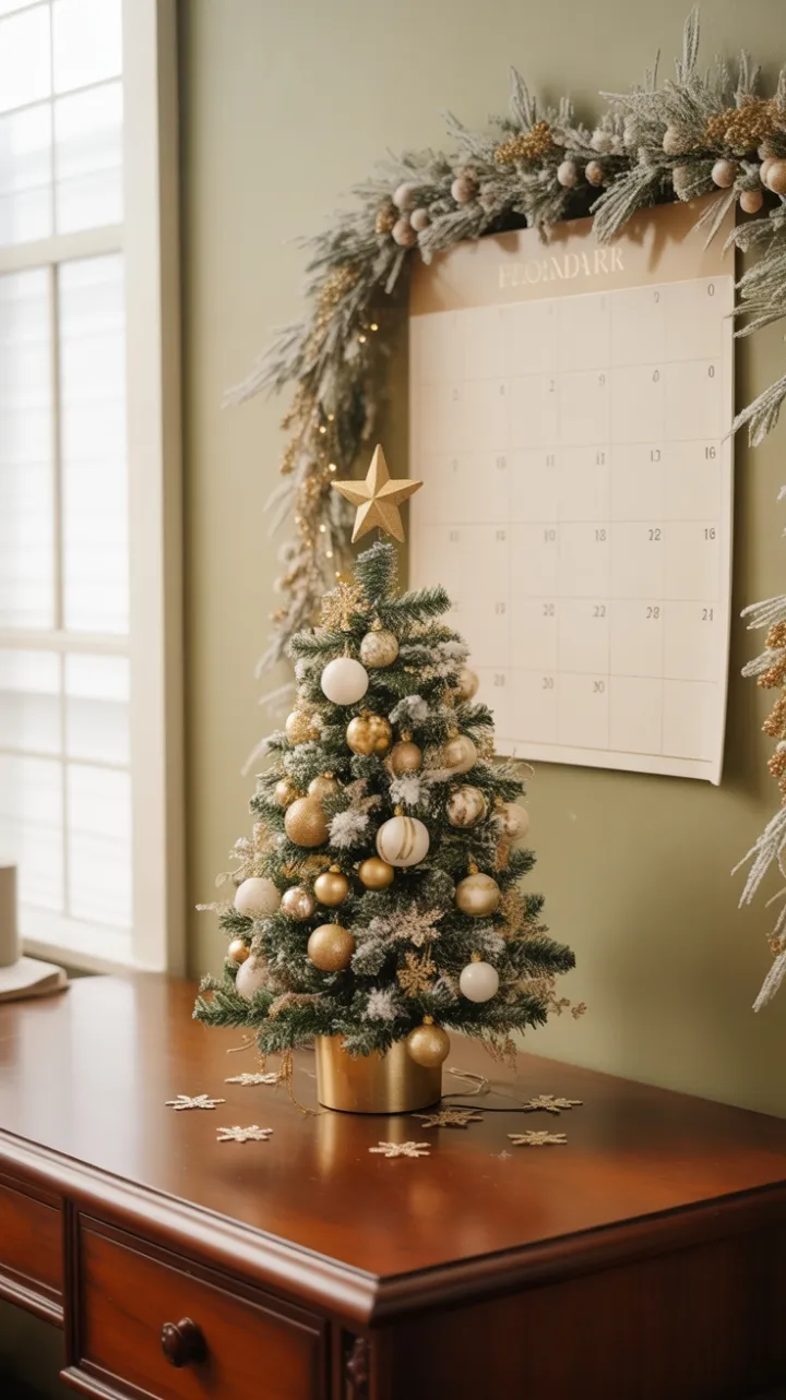 Gilded Miniature Christmas on Mahogany