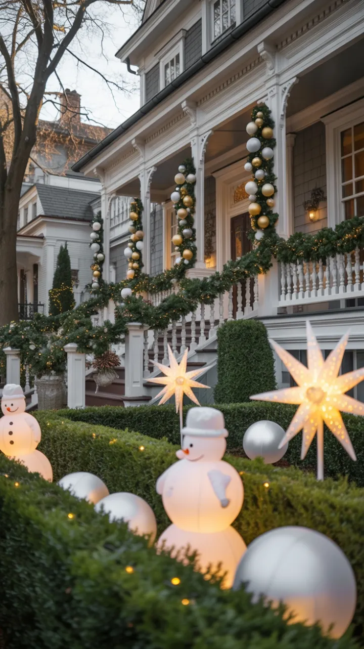 Victorian Christmas in White and Gold with a Warm Golden Glow