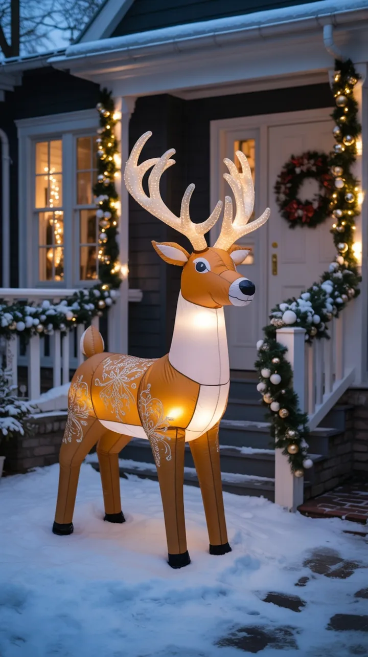 Snowlit Golden Stag and a Warm Holiday Welcome