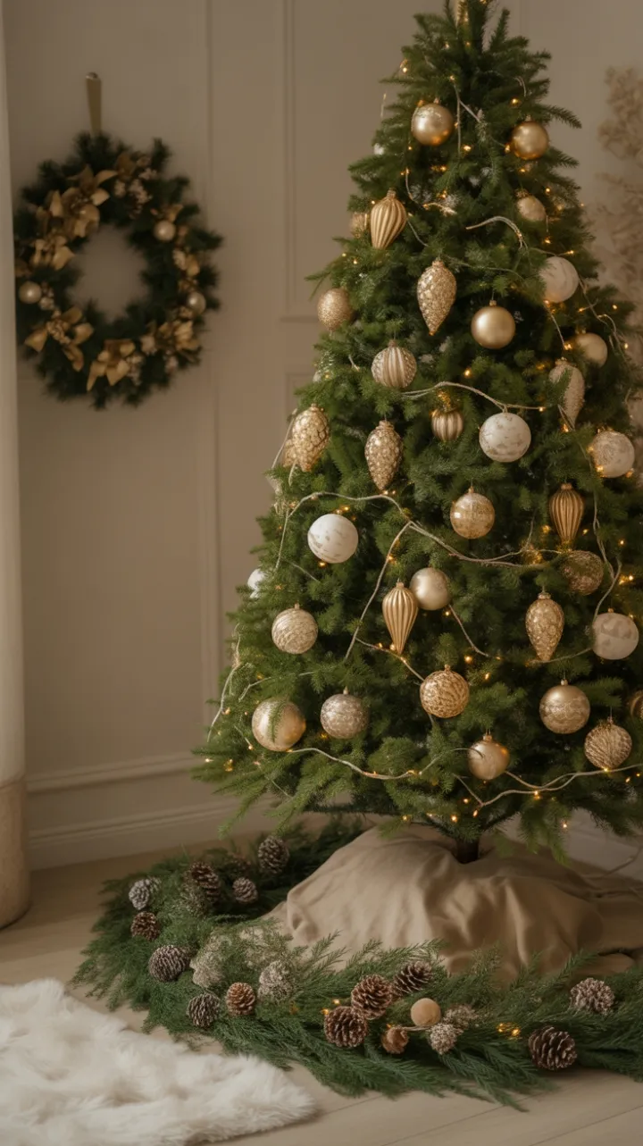 Cozy Elegance in Gold and White