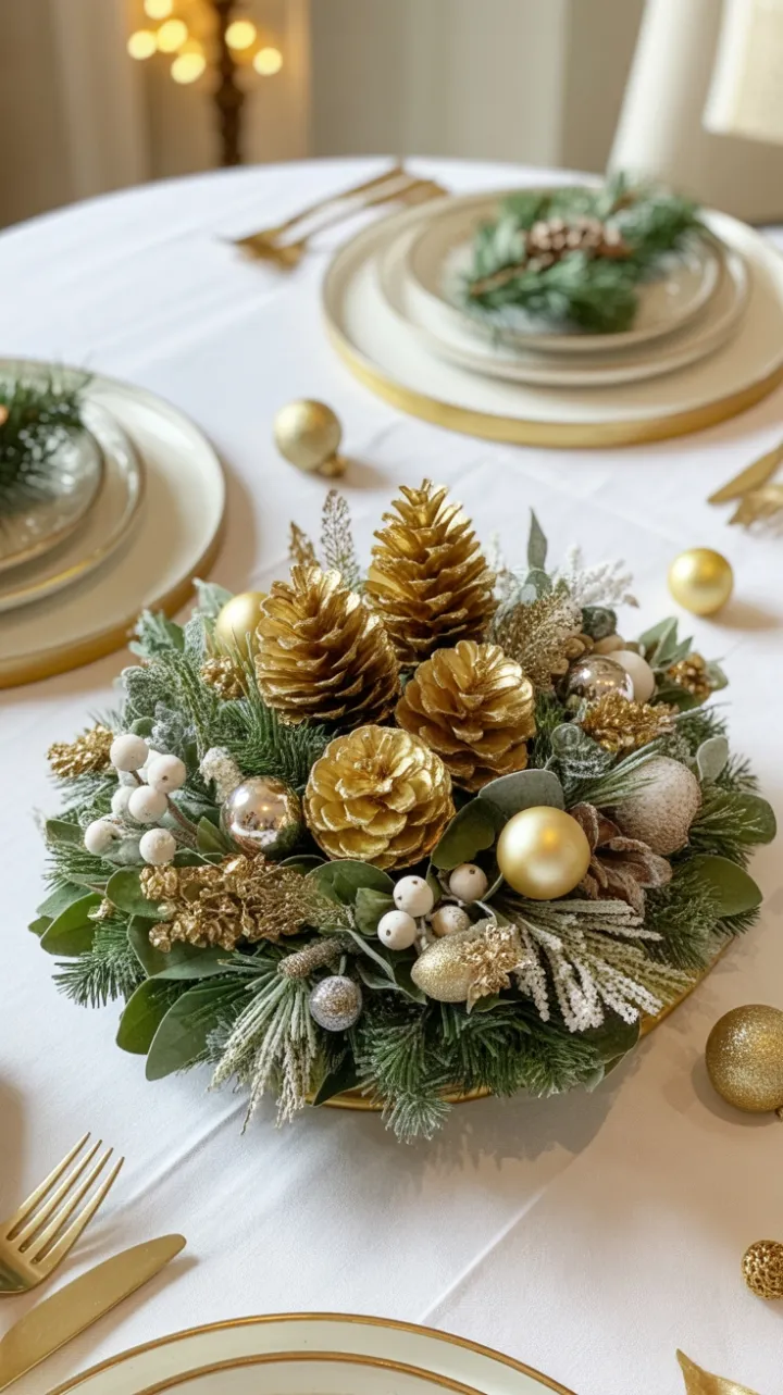 Gilded Holiday Table of Gold and Frost