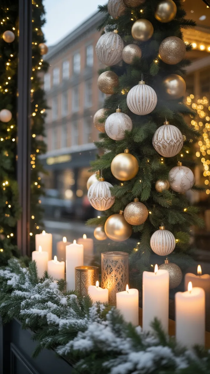 Gilded Winter Window – Elegant Christmas Glow