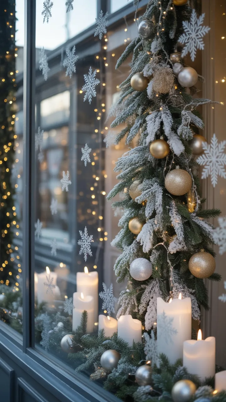 Gilded Winter Window of Holiday Glow