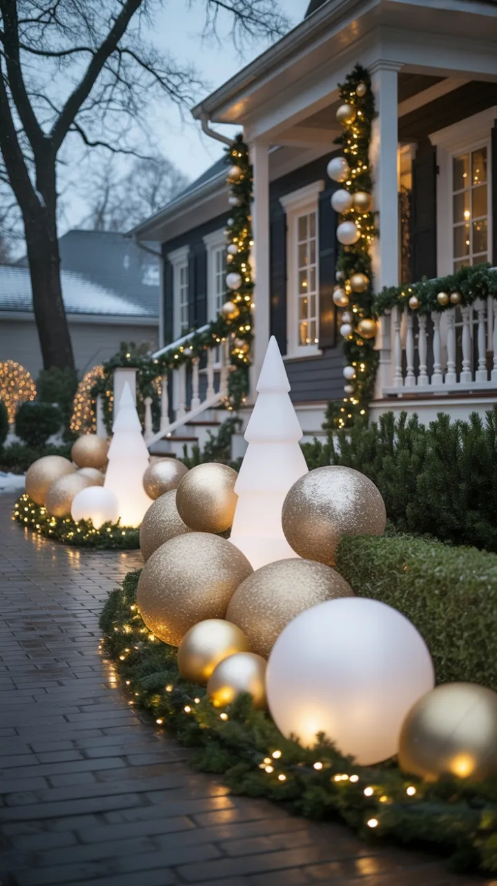 Gilded Pathway to a Winter Welcome