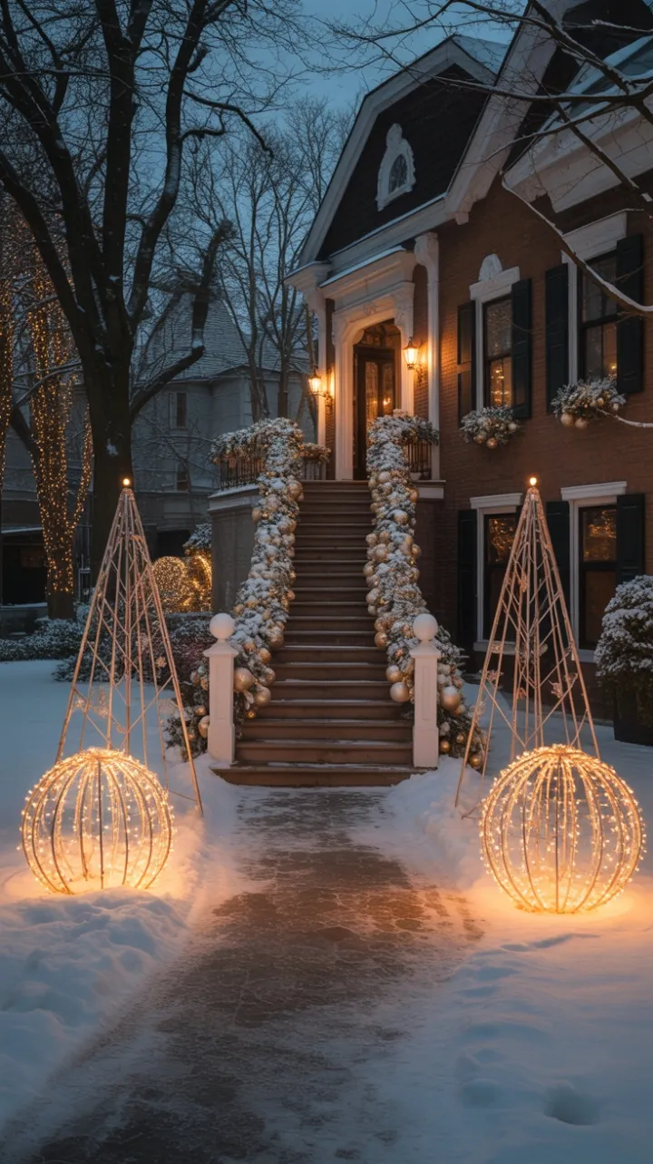 Golden Stairway to a Warm Christmas Welcome