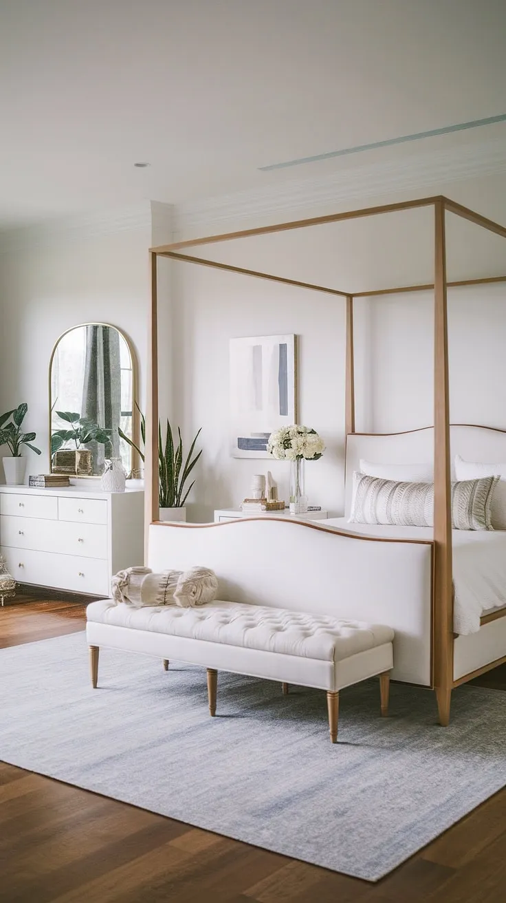 A sophisticated retreat where modern design meets tranquil comfort. The all-white aesthetic is punctuated by subtle pops of color and texture, creating a space that is both stylish and incredibly relaxing. A perfect example of how less can truly be more.