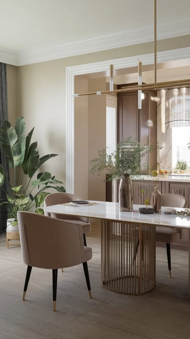Experience the perfect blend of modern luxury and natural beauty in this elegant dining space, where every meal becomes an unforgettable occasion.