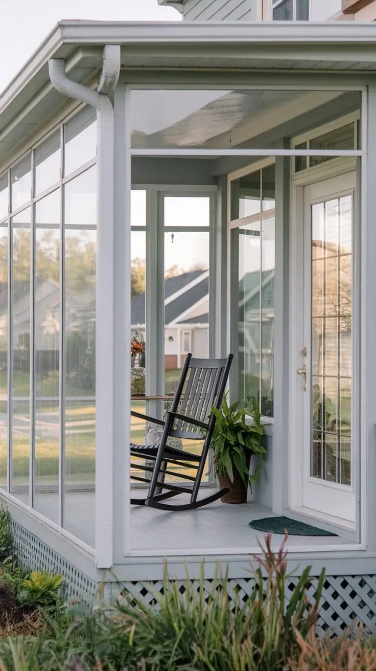 Charming Enclosed Front Porch Oasis