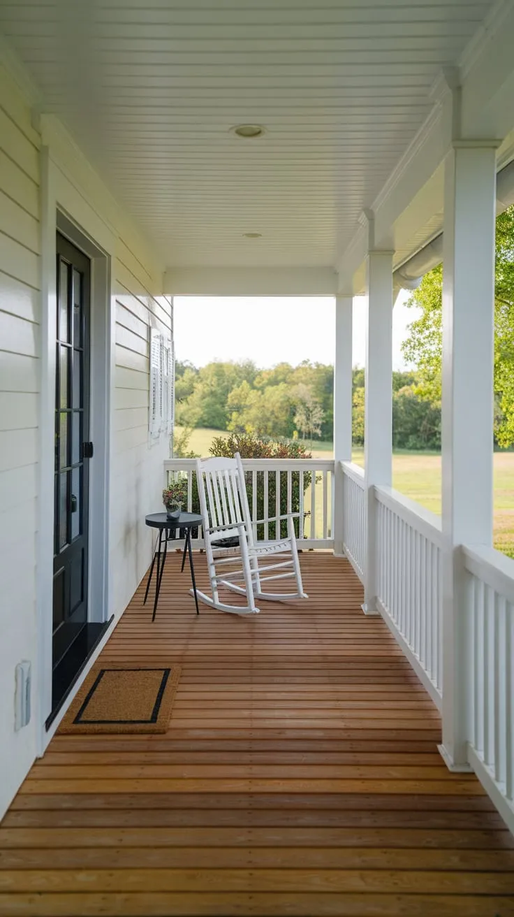 Cozy Front Porch Oasis Surrounded by Nature