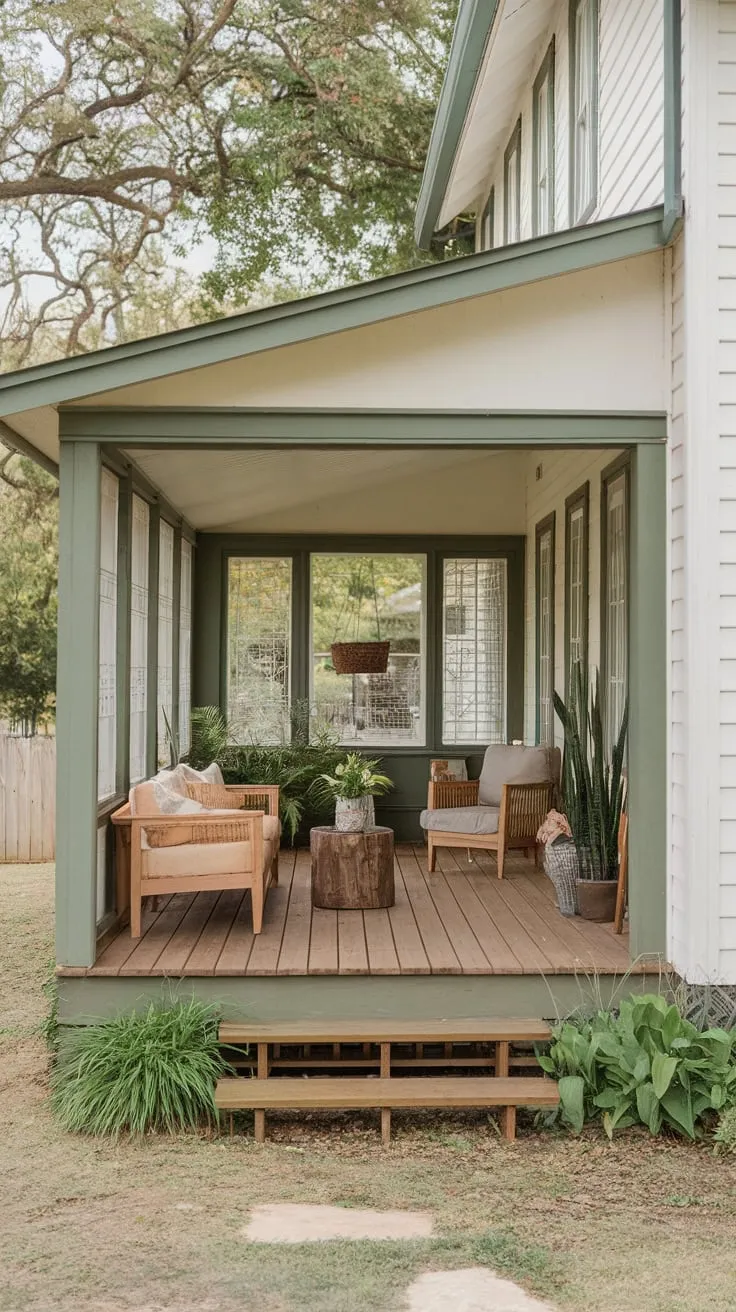 Charming Enclosed Porch Oasis