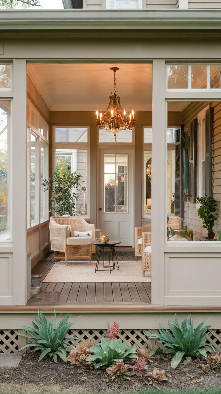 Warm and Inviting Remodeled Porch Retreat