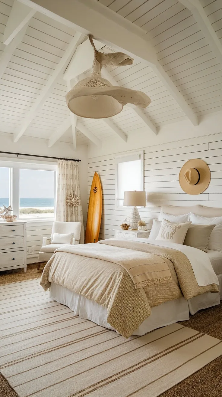 Dreamy coastal cowgirl bedroom, where beachy vibes meet western charm.  This surf room decor, with its ocean room decor accents, creates the perfect summer room decor escape.  Get inspired by these beach room ideas for your own cowgirl room or cowgirl bedroom.
