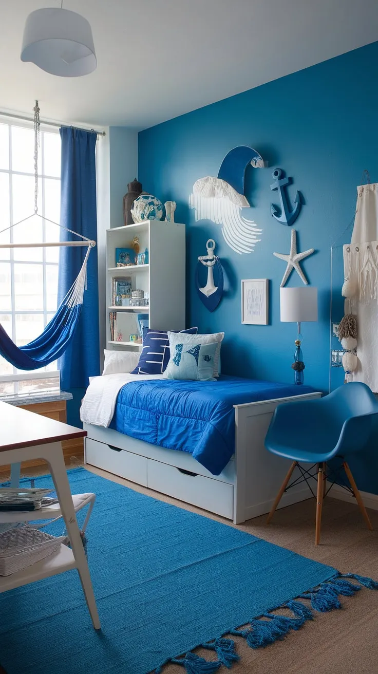 Transforming a simple dorm room into a coastal granddaughter's haven.  Sea salt and sand decor, coastal blue accents, and beachy bedroom ideas create the perfect coastal girl room aesthetic. This sea salt room decor brings the beach to college with these beach college dorm ideas for a truly relaxing coastal dorm room.