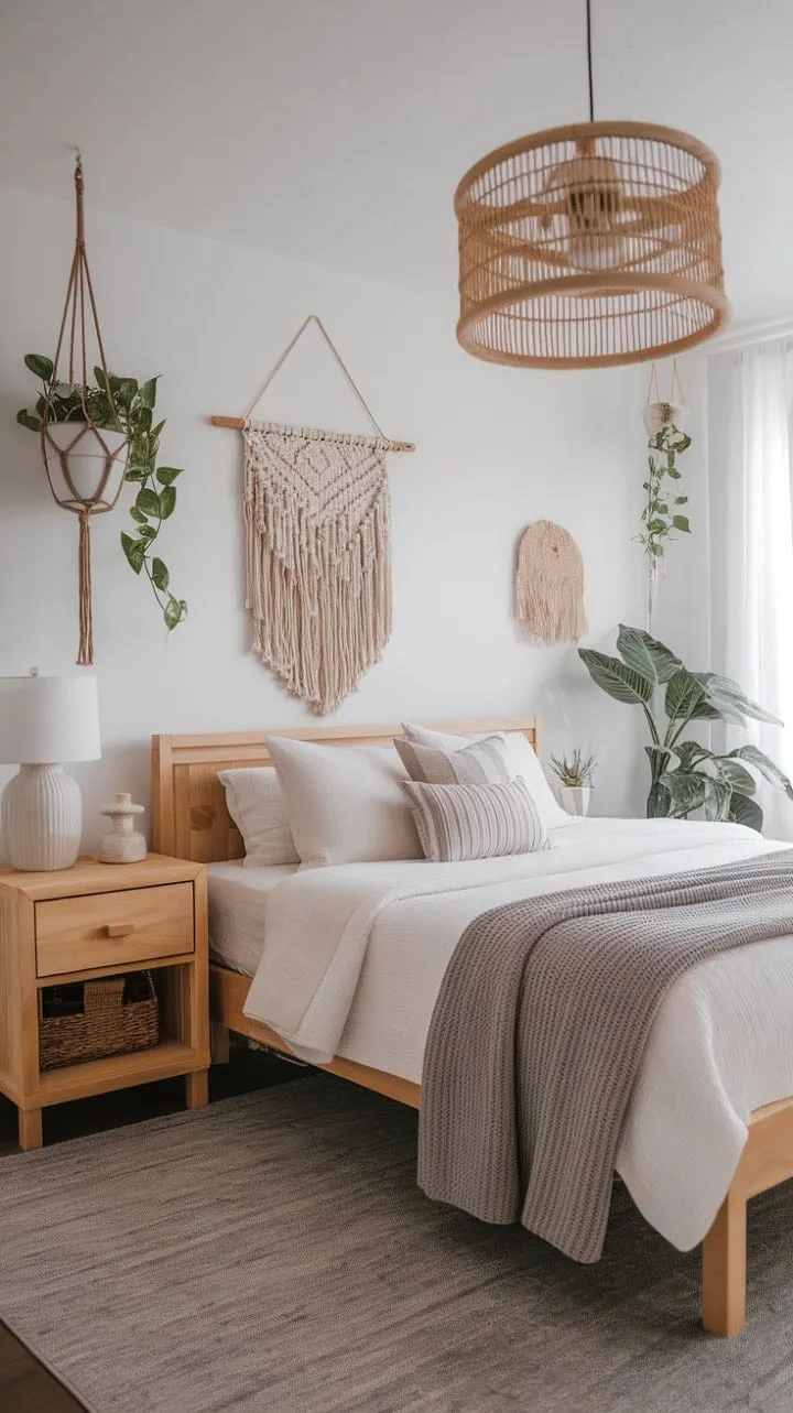 Escape to a serene coastal farmhouse where minimalist decor and soft gray tones harmoniously blend modern beach style with boho charm.