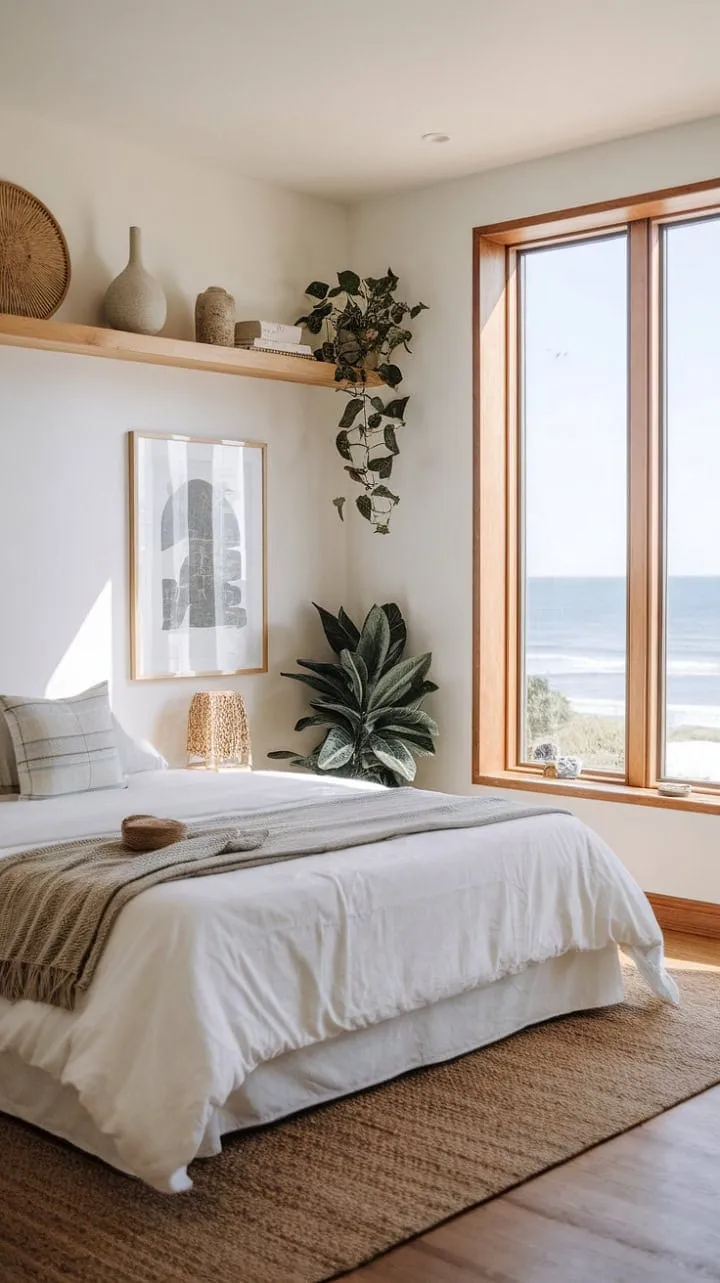 Escape to a serene coastal sanctuary where ocean-inspired textures and tones harmoniously blend style and comfort.