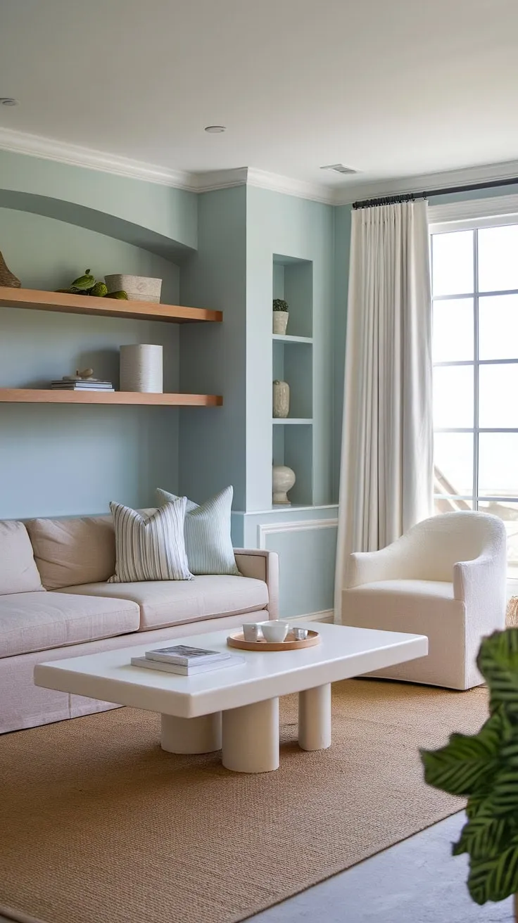 Escape to this idyllic coastal office, where coastal interiors meet coastal farmhouse style.  The calming beach house interior provides the perfect backdrop for focused work, making this coastal home office a true sanctuary.