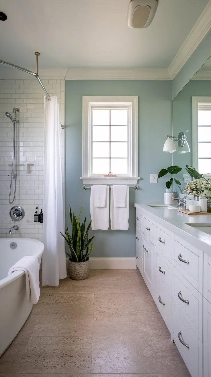 Inspired by the ocean's serenity, this coastal master bathroom offers a refreshing retreat.  Discover the perfect blend of modern aesthetics and coastal charm with this master bath remodel coastal.  Find more beach master bath ideas for your own modern beach cottage bathroom and coastal bathroom design.