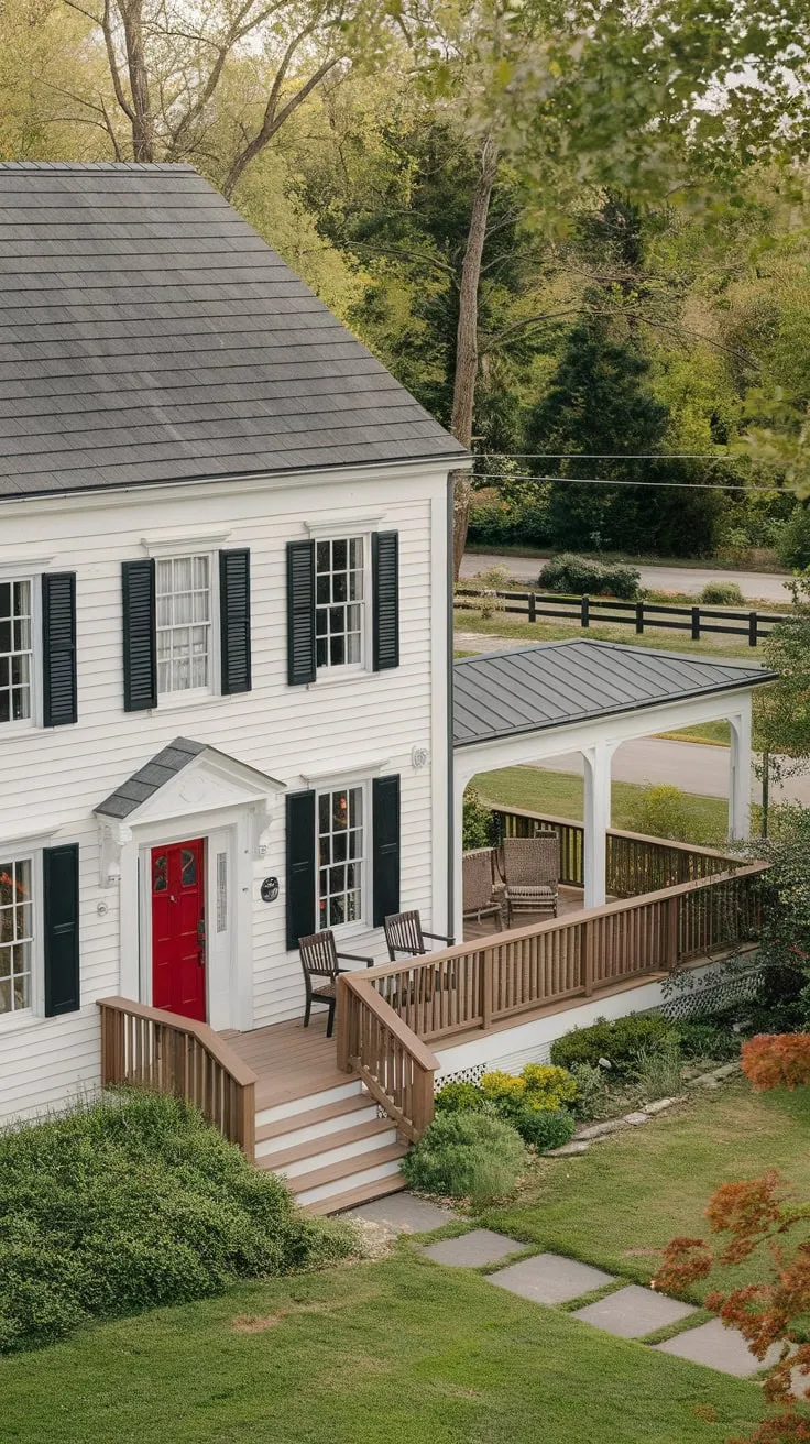 New England Colonial Home Embraced by Nature
