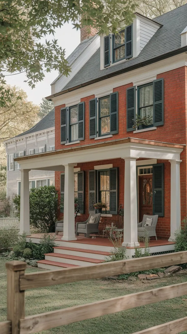 Charming Colonial Porch in a Serene Neighborhood