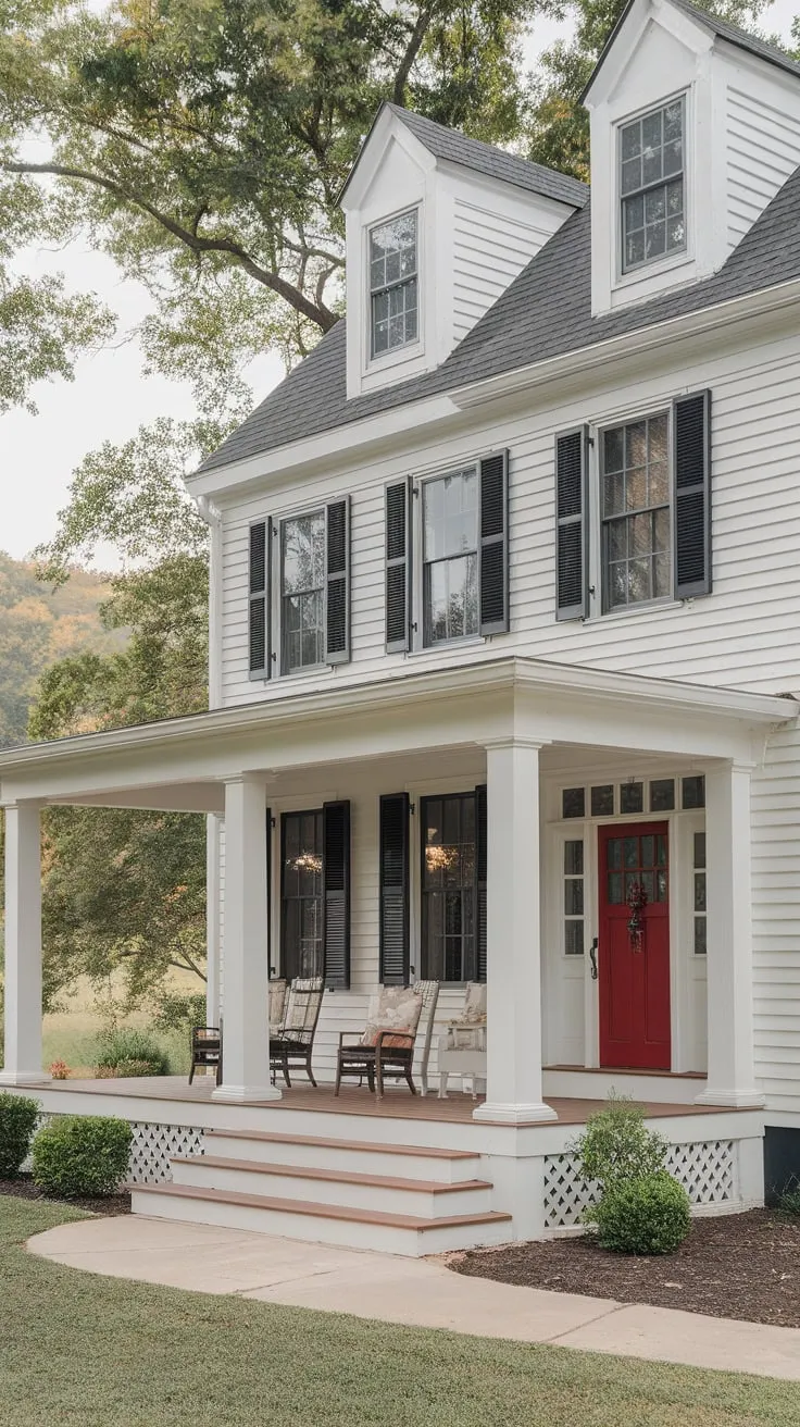 Scenic Colonial Retreat Featuring a Welcoming Porch